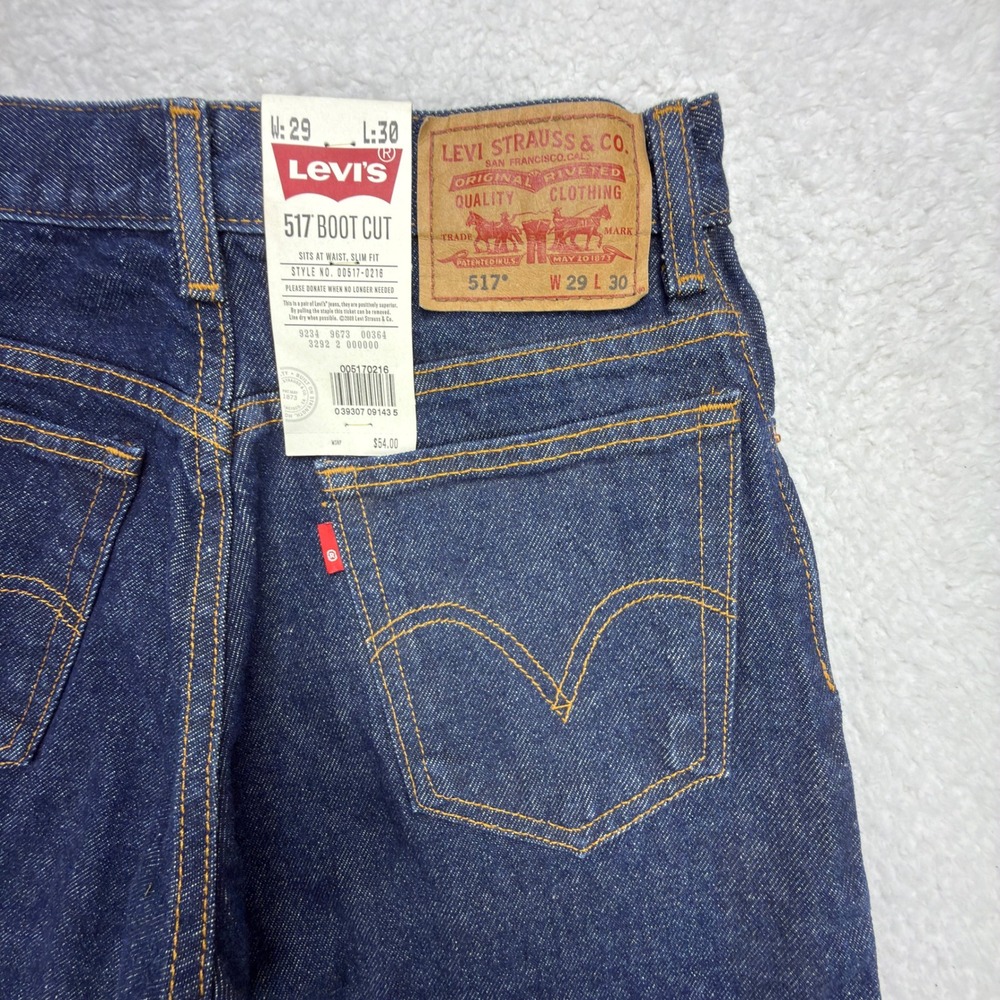 Levis 517 Boot Cut Denim Jeans Mens 29x30 Blue NWT